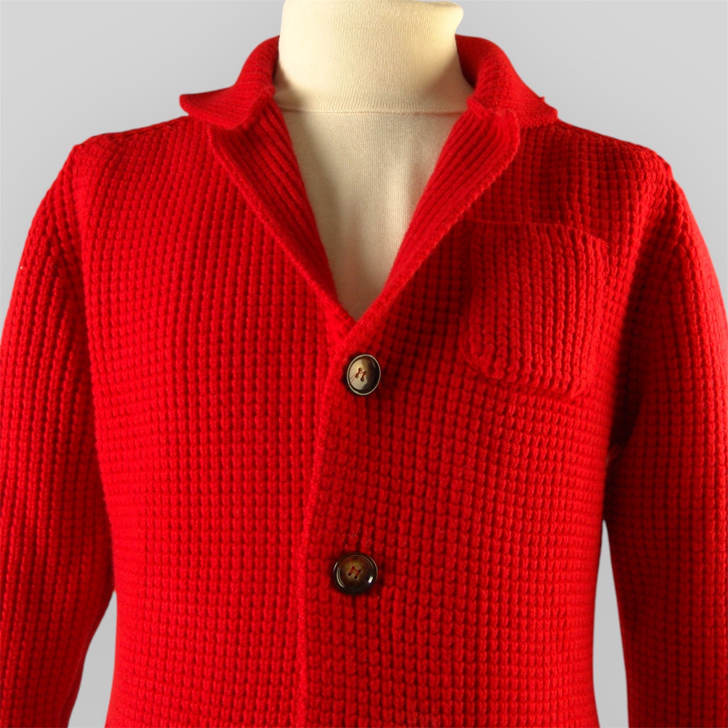 Men's Knitted Comb-Knitted Cardigan in pure wool