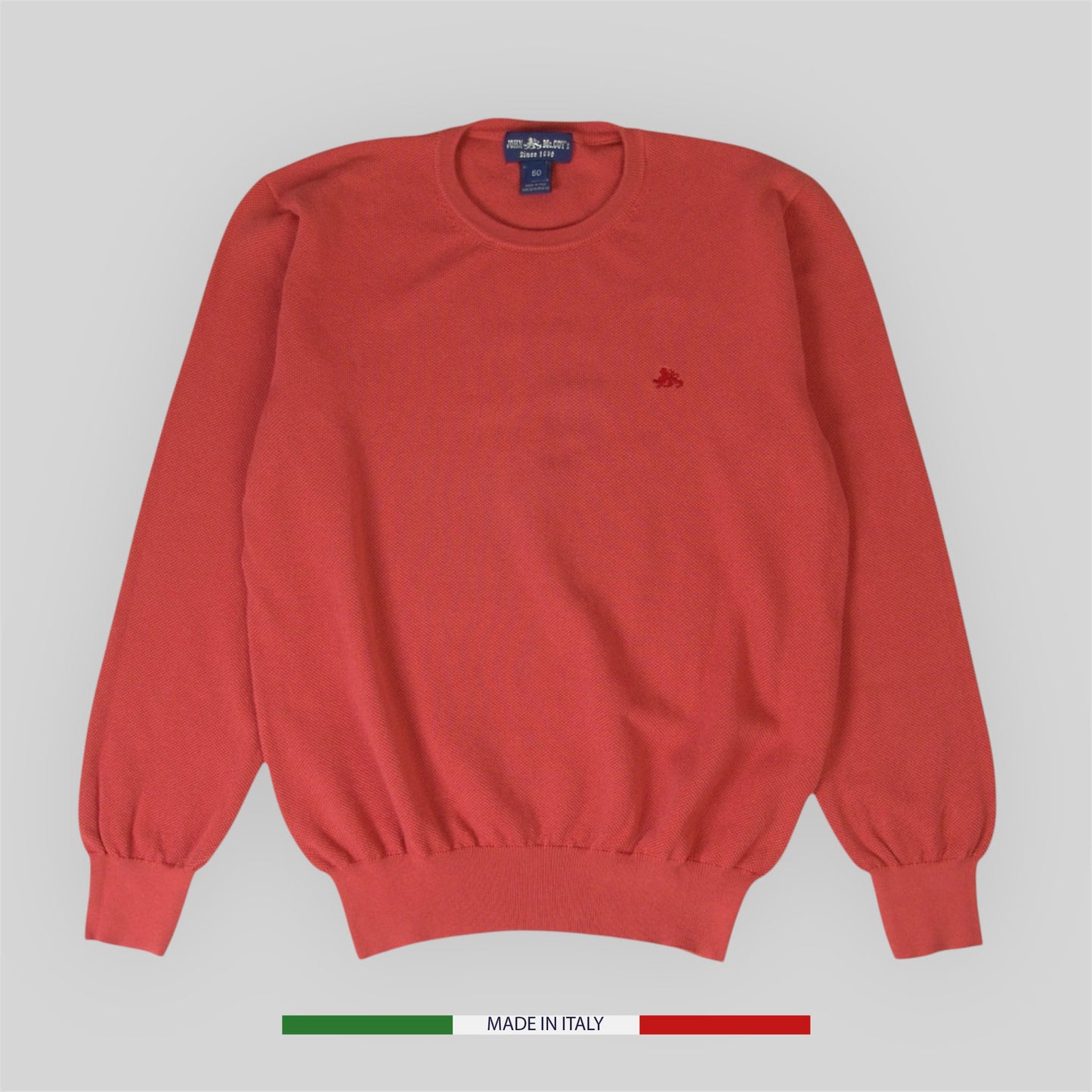 Men's Crewneck Cotton Sweater piqué stitch