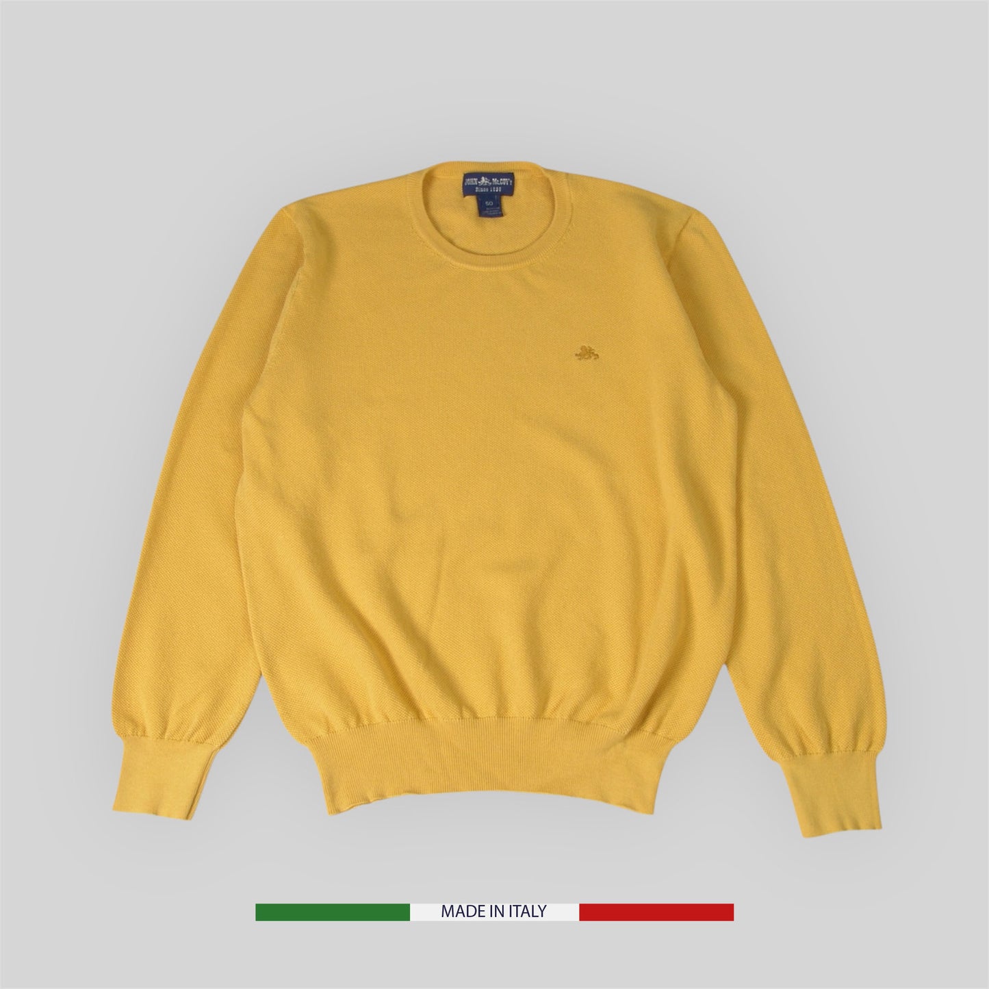 Men's Crewneck Cotton Sweater piqué stitch