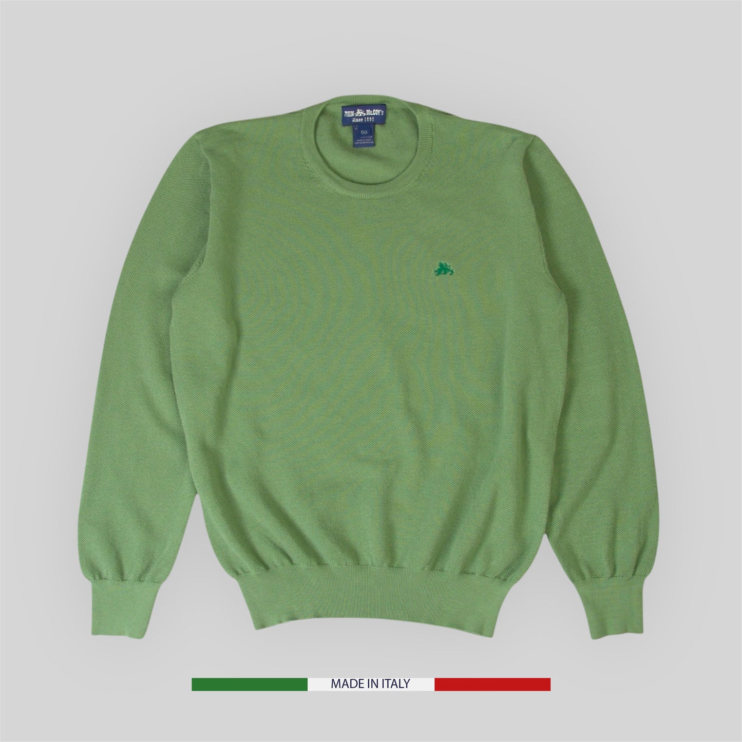 Men's Crewneck Cotton Sweater piqué stitch