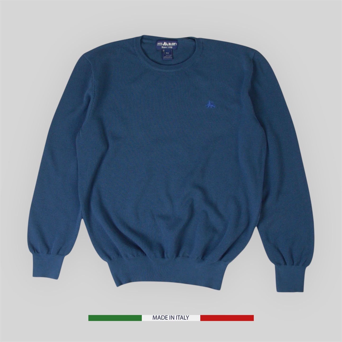 Men's Crewneck Cotton Sweater piqué stitch