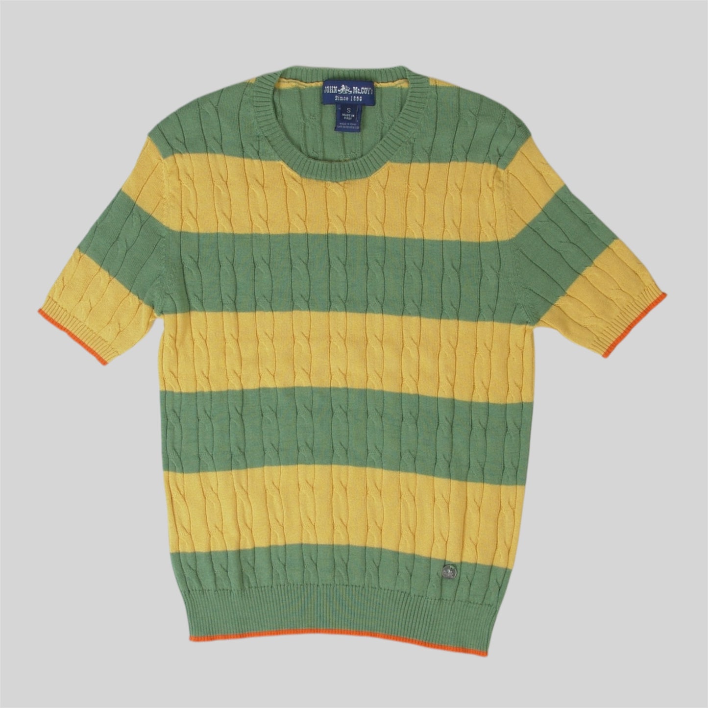 Women Short Sleeve cable cotton knitwear
