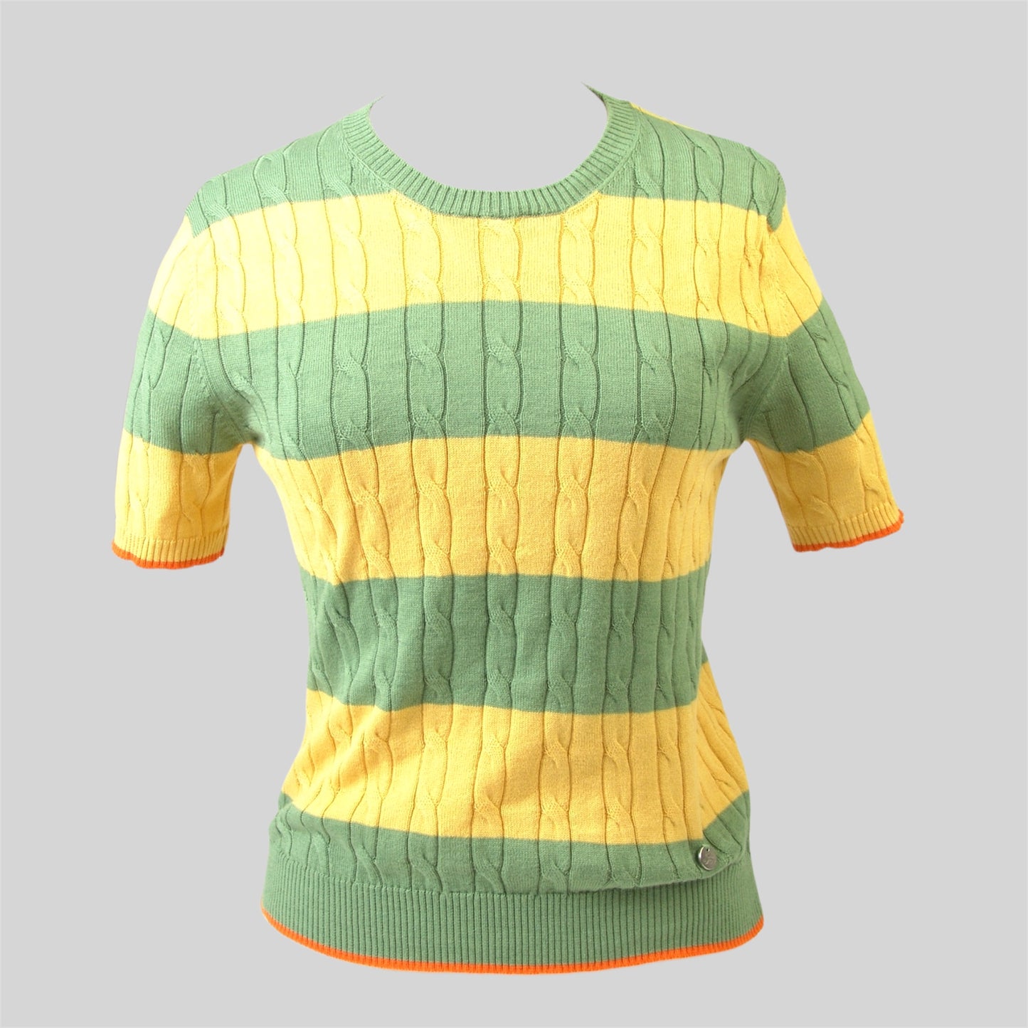 Women Short Sleeve cable cotton knitwear