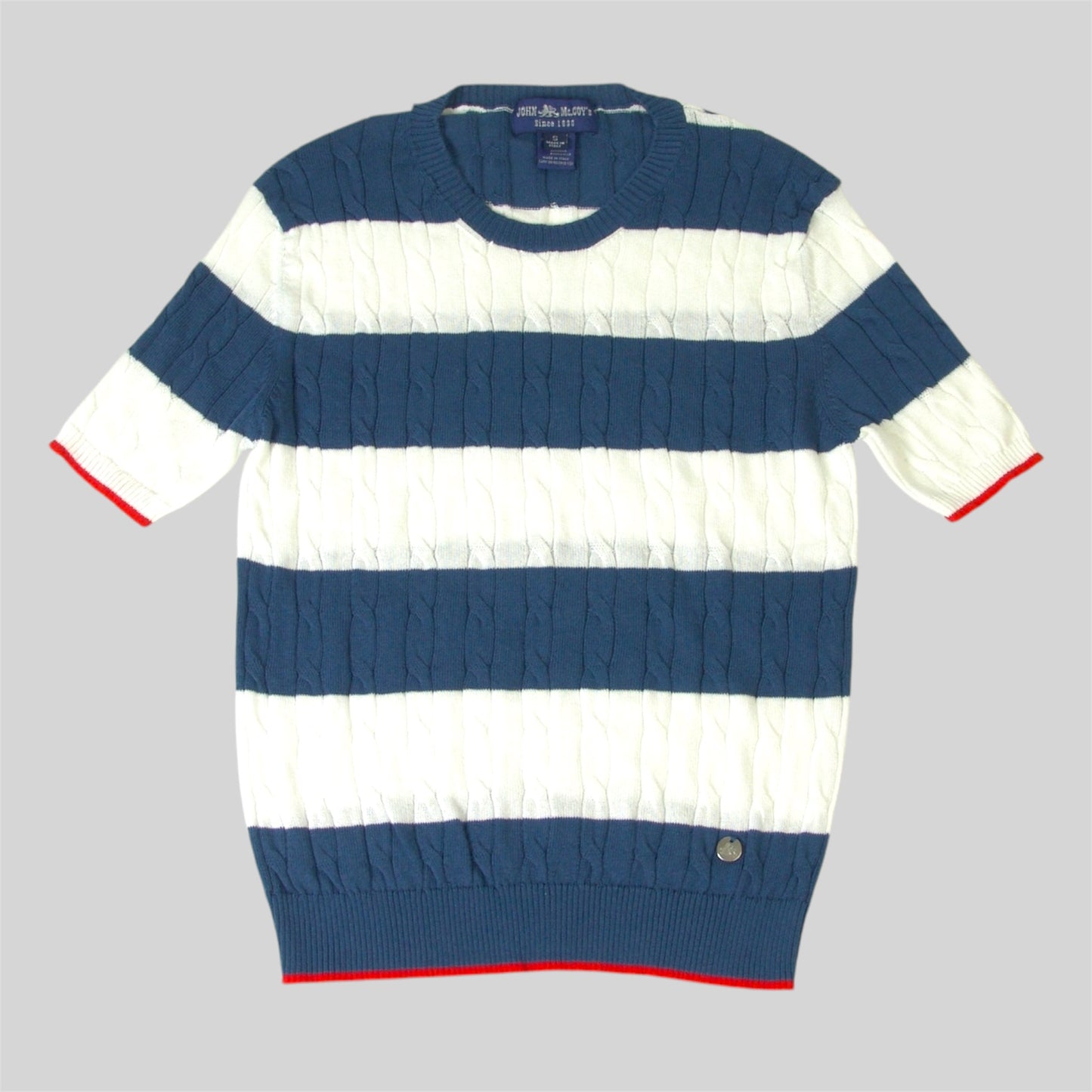 Women Short Sleeve cable cotton knitwear