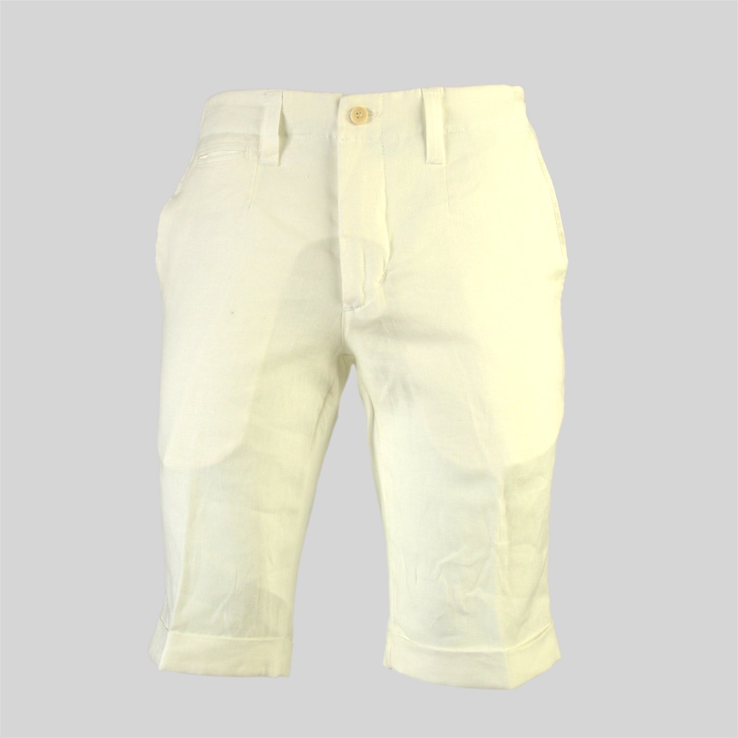 Men's Pure Linen White Bermuda
