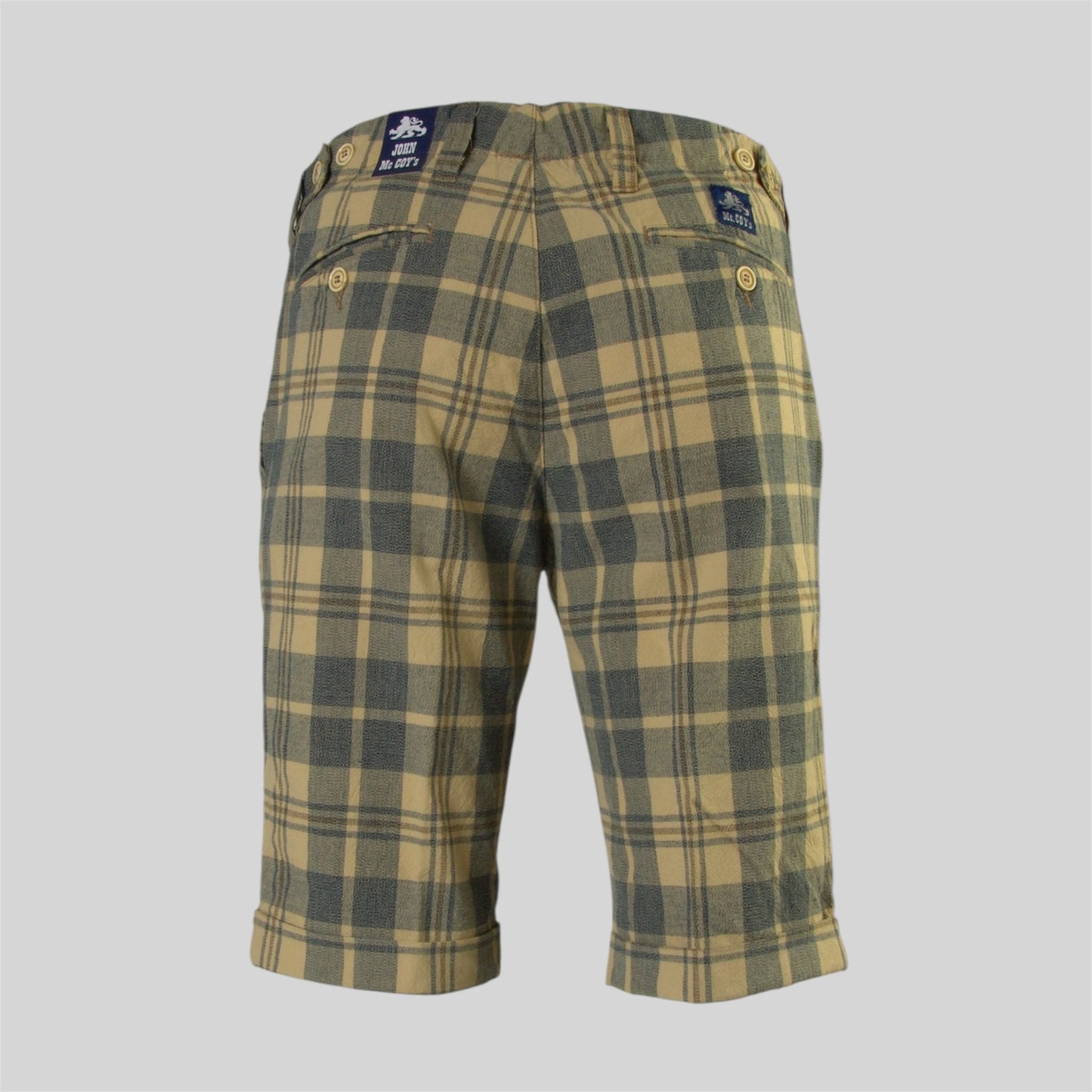 Men's Linen Cotton Check pattern Bermuda