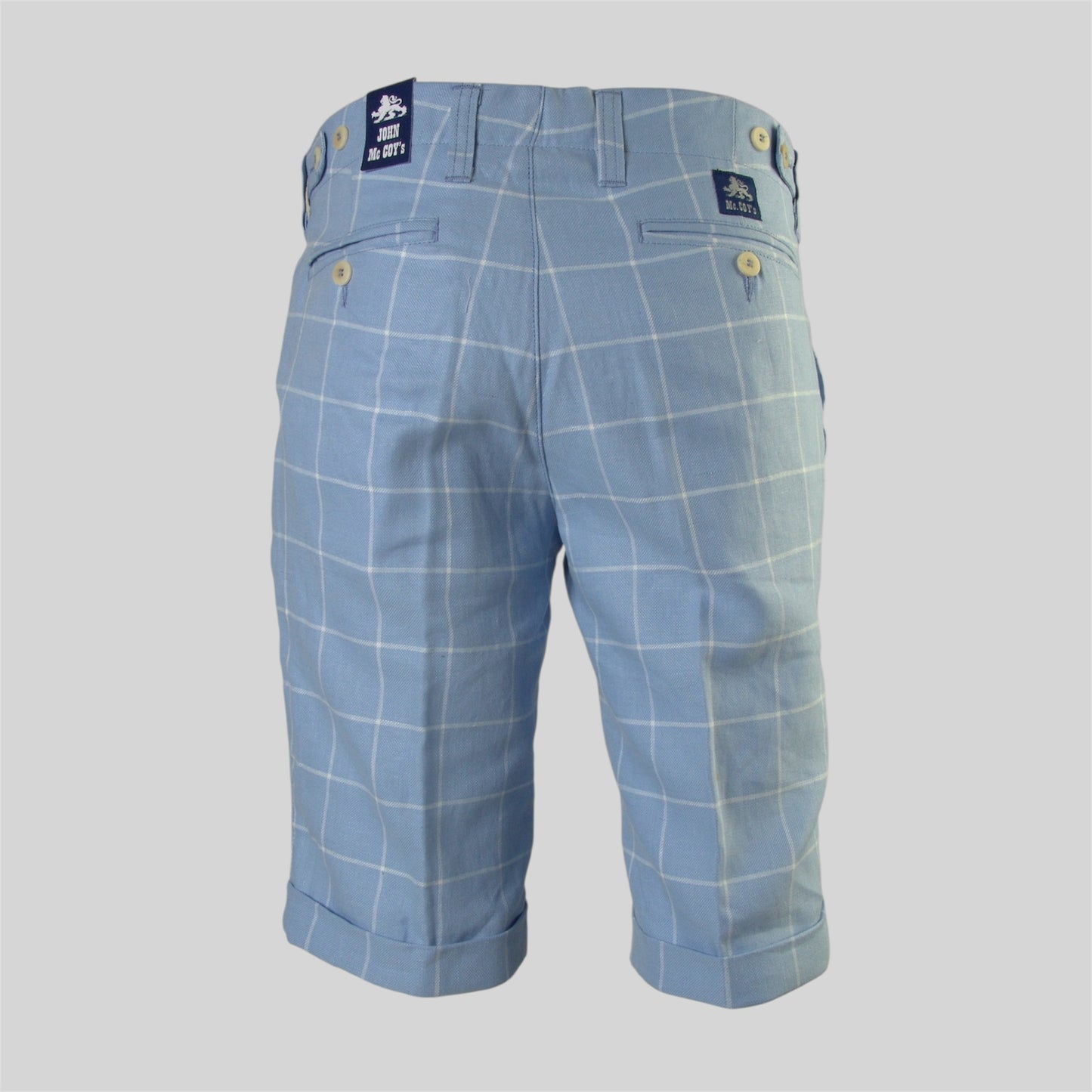 Men's Linen Cotton Check pattern Bermuda