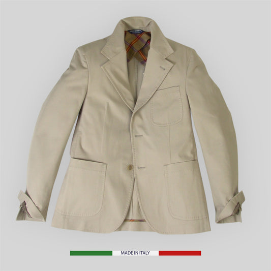 Men's Two- Buttons Cotton Jacket with patched pockets