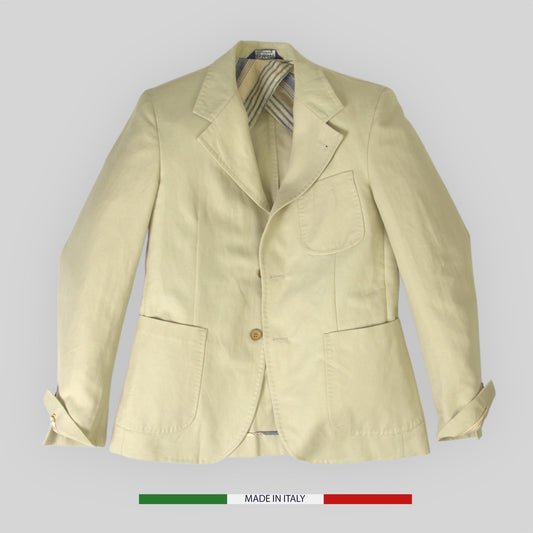 Men's Two- Buttons Cotton Jacket with patched pockets