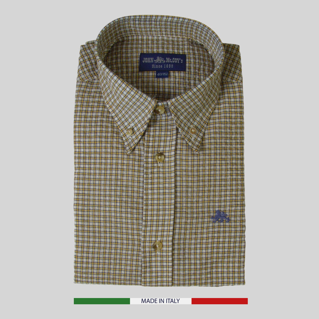 Men's Button-Down Seersucker Shirt