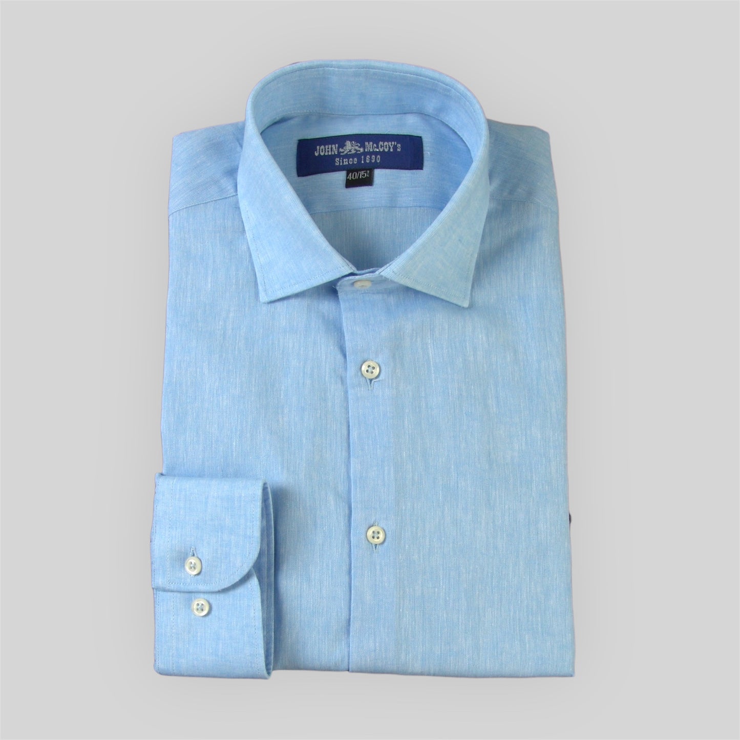 Men's French Collar Linen Slim Shirt