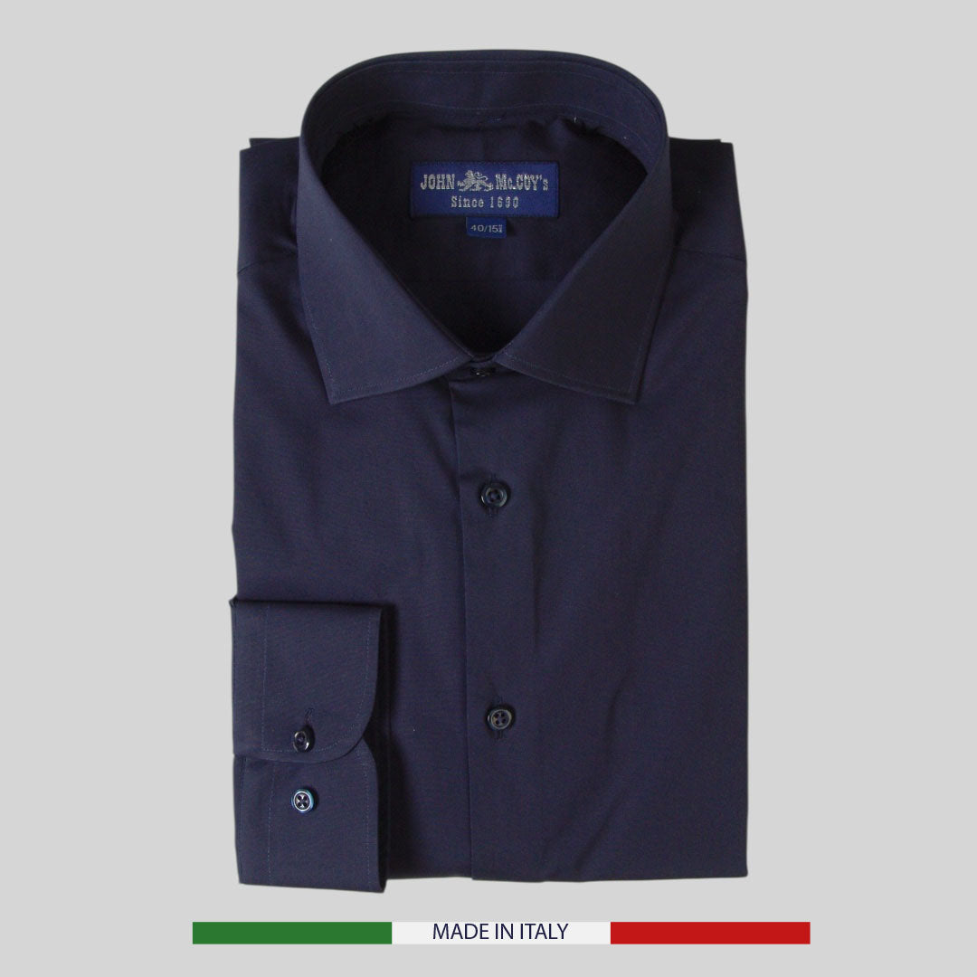 Men's French Collar Slim Shirt in cotton stretch