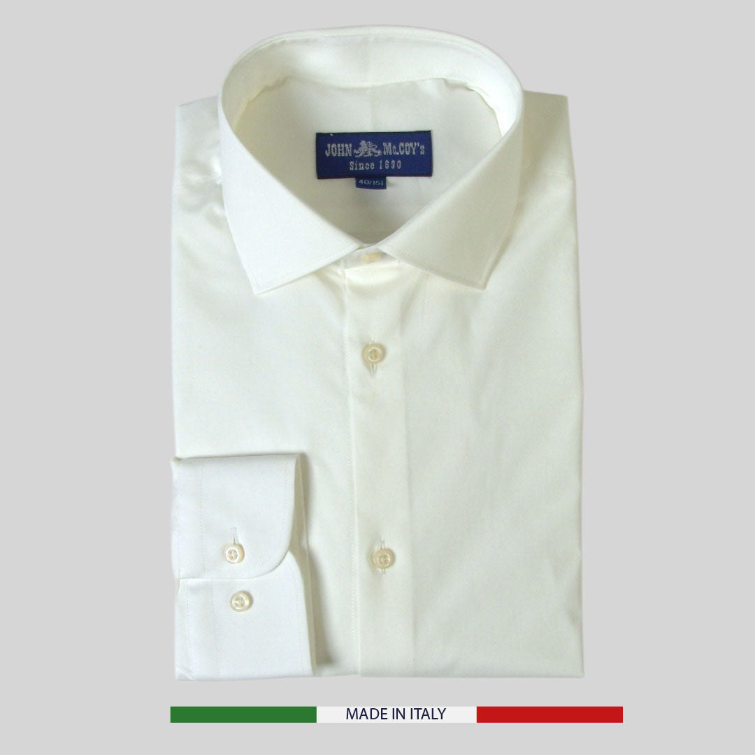 Men's French Collar Slim Shirt in cotton stretch