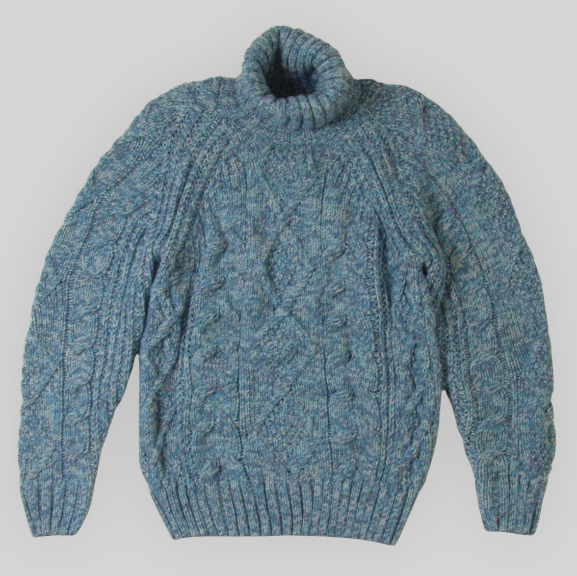 Men's Turtleneck Cable and Ribs Sweater