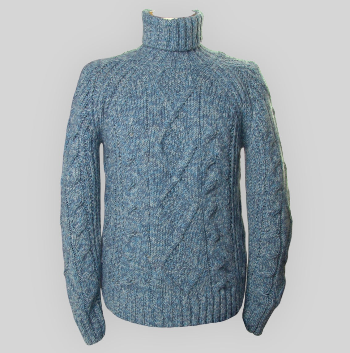 Men's Turtleneck Cable and Ribs Sweater