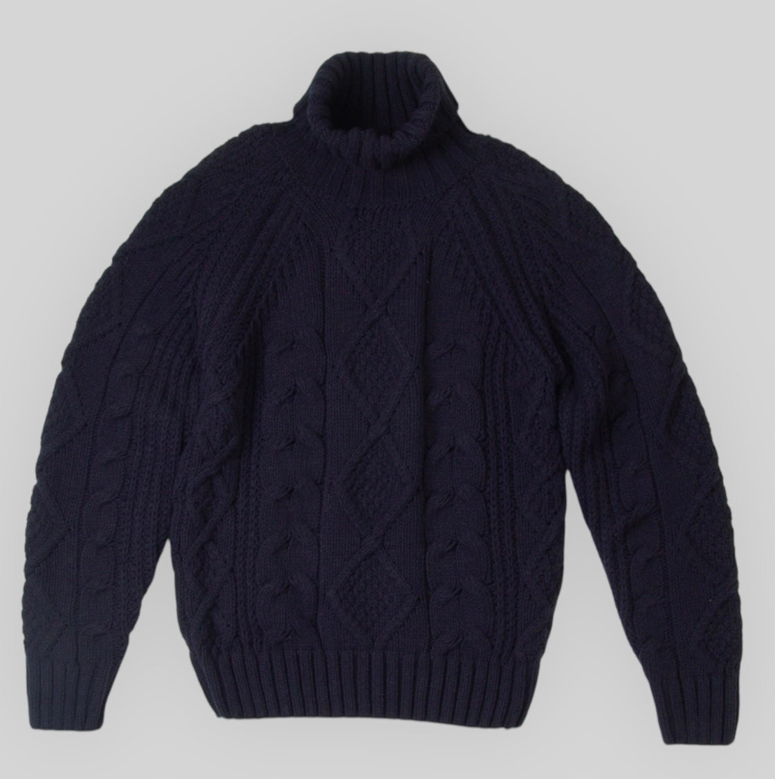 Men's Turtleneck Cable and Ribs Sweater