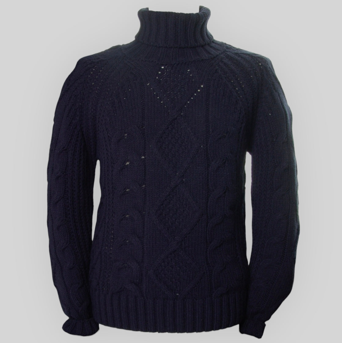 Men's Turtleneck Cable and Ribs Sweater