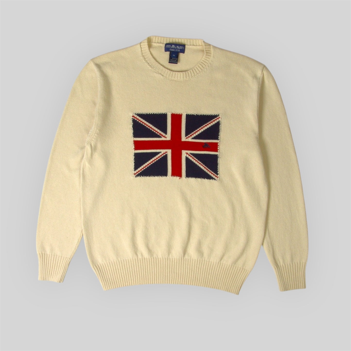 Men's cotton UK Intarsia Flag hand-stitched Sweater