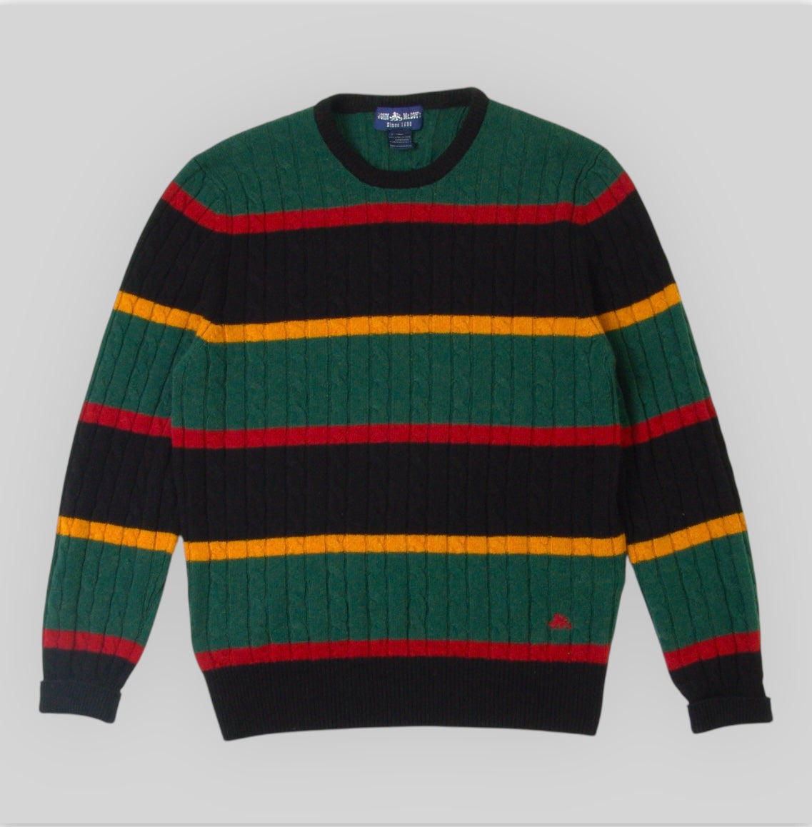 Men's Striped Cable Sweater