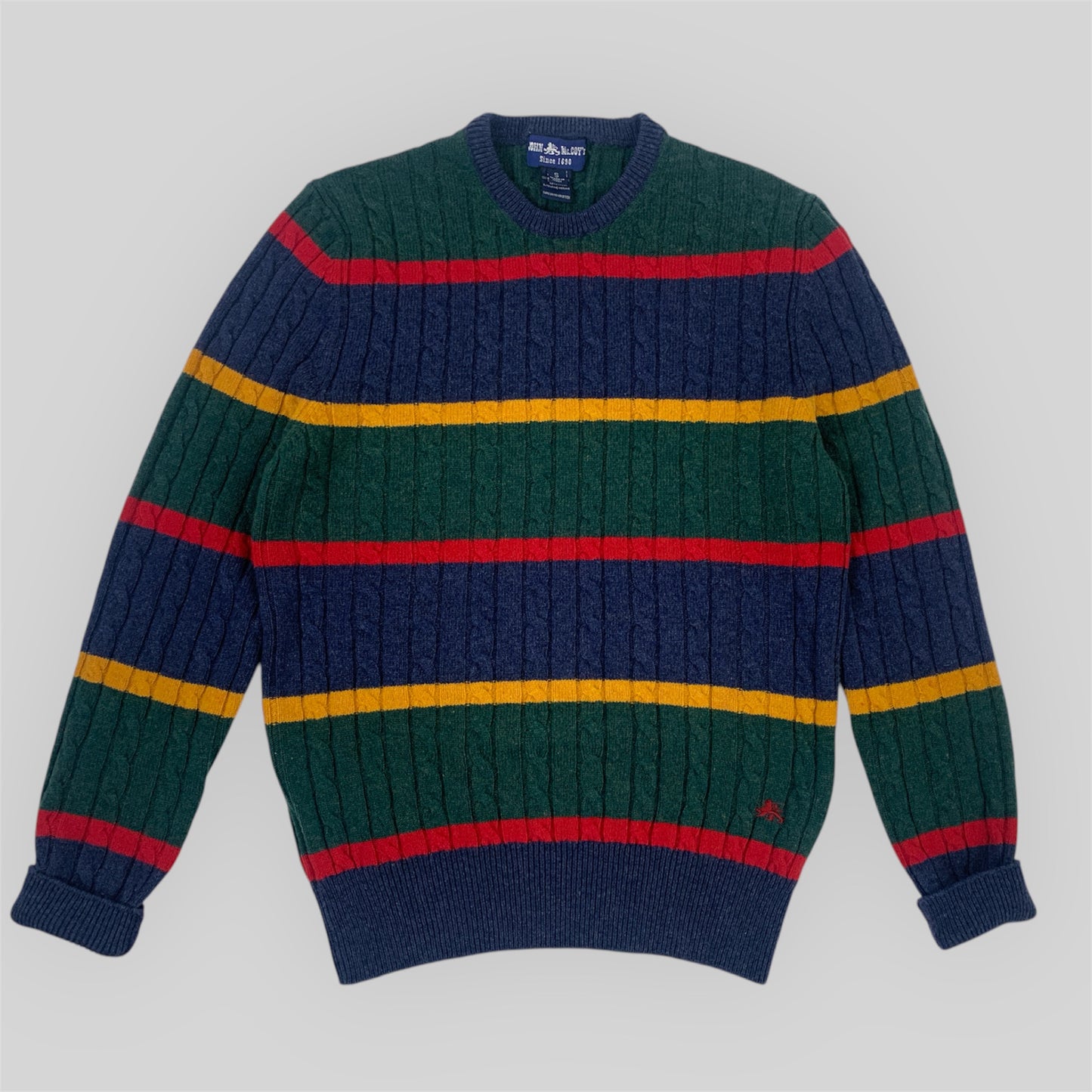 Men's Striped Cable Sweater