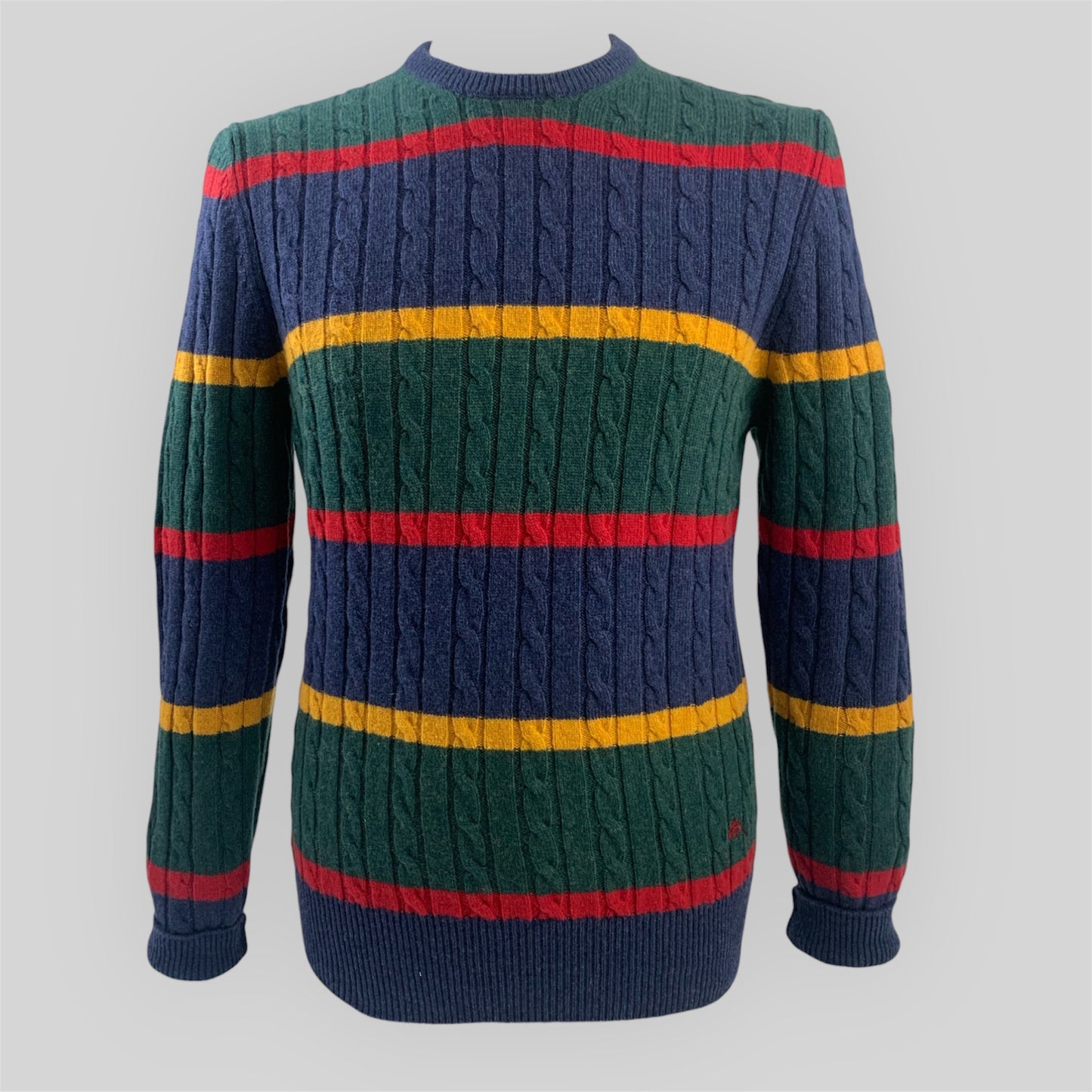 Men's Striped Cable Sweater