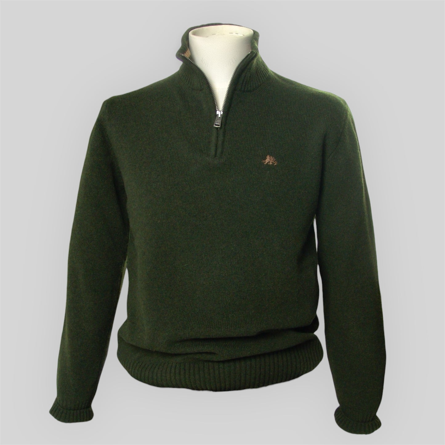 Men's Half-Zipper Collar Lambswool Sweater
