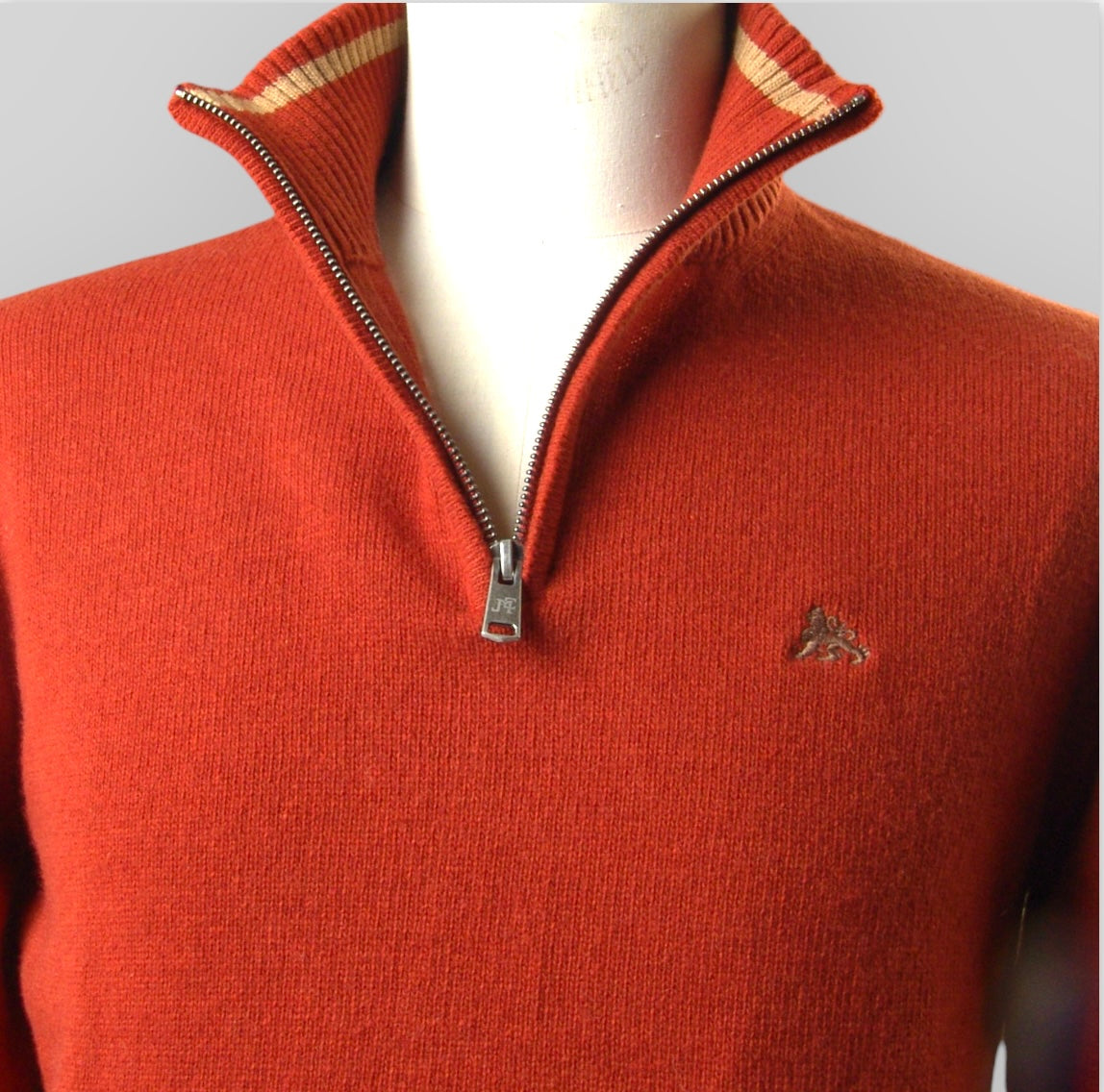 Men's Half-Zipper Collar Lambswool Sweater