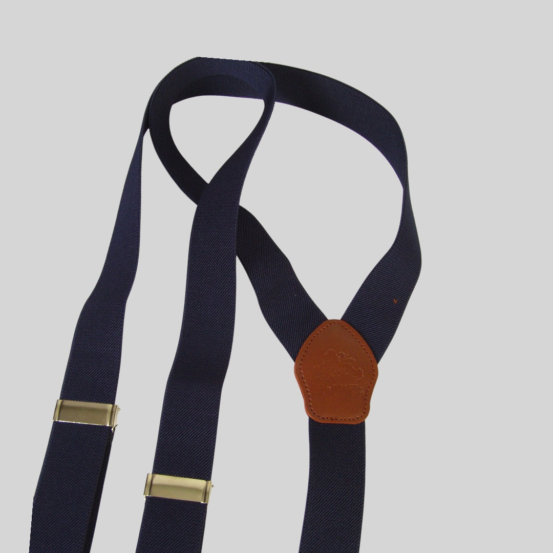 English-Style Suspenders with Clips and Button Tabs – Leather Finishes