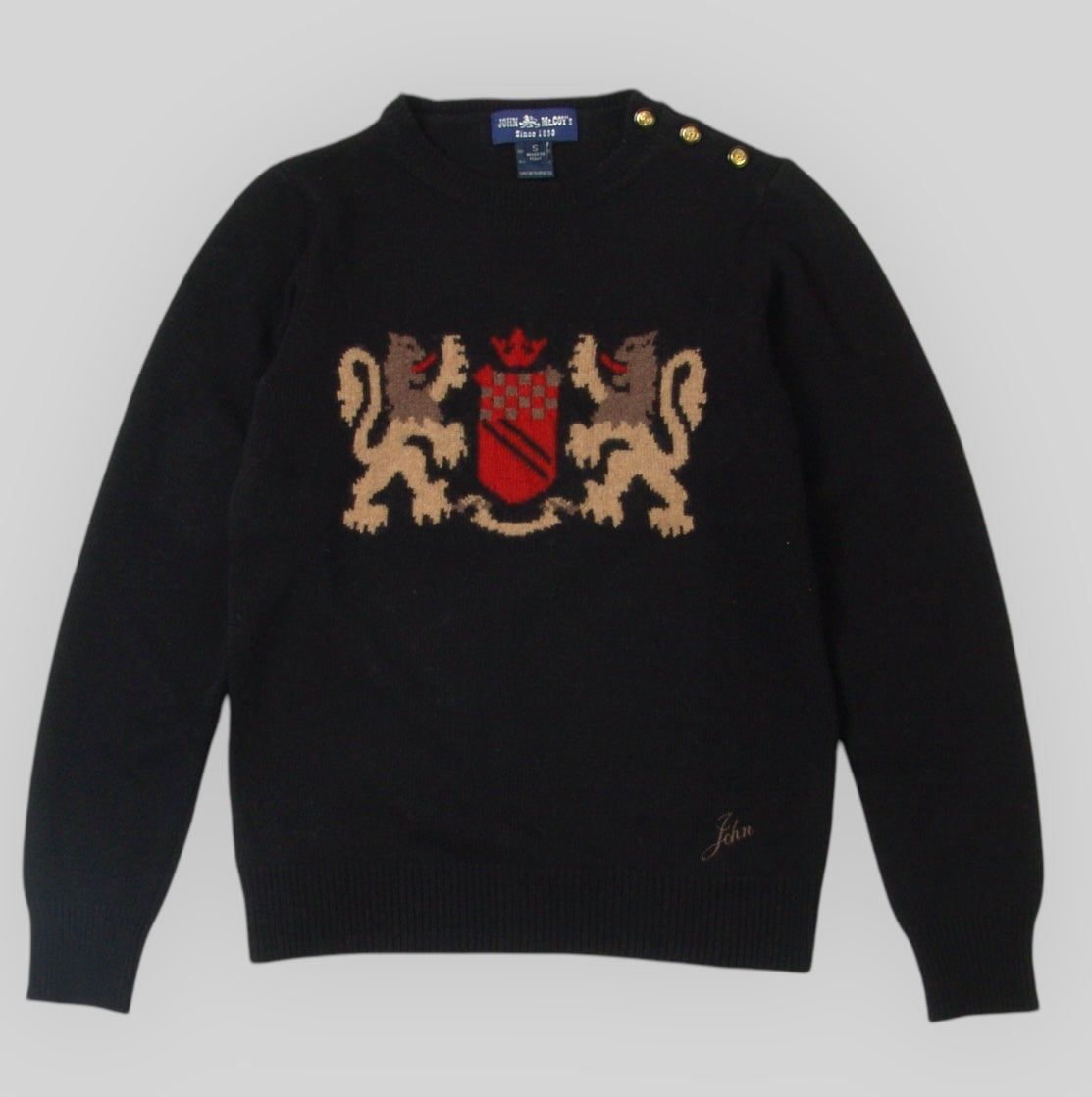 Women's Intarsia Lions Lambswool Sweater