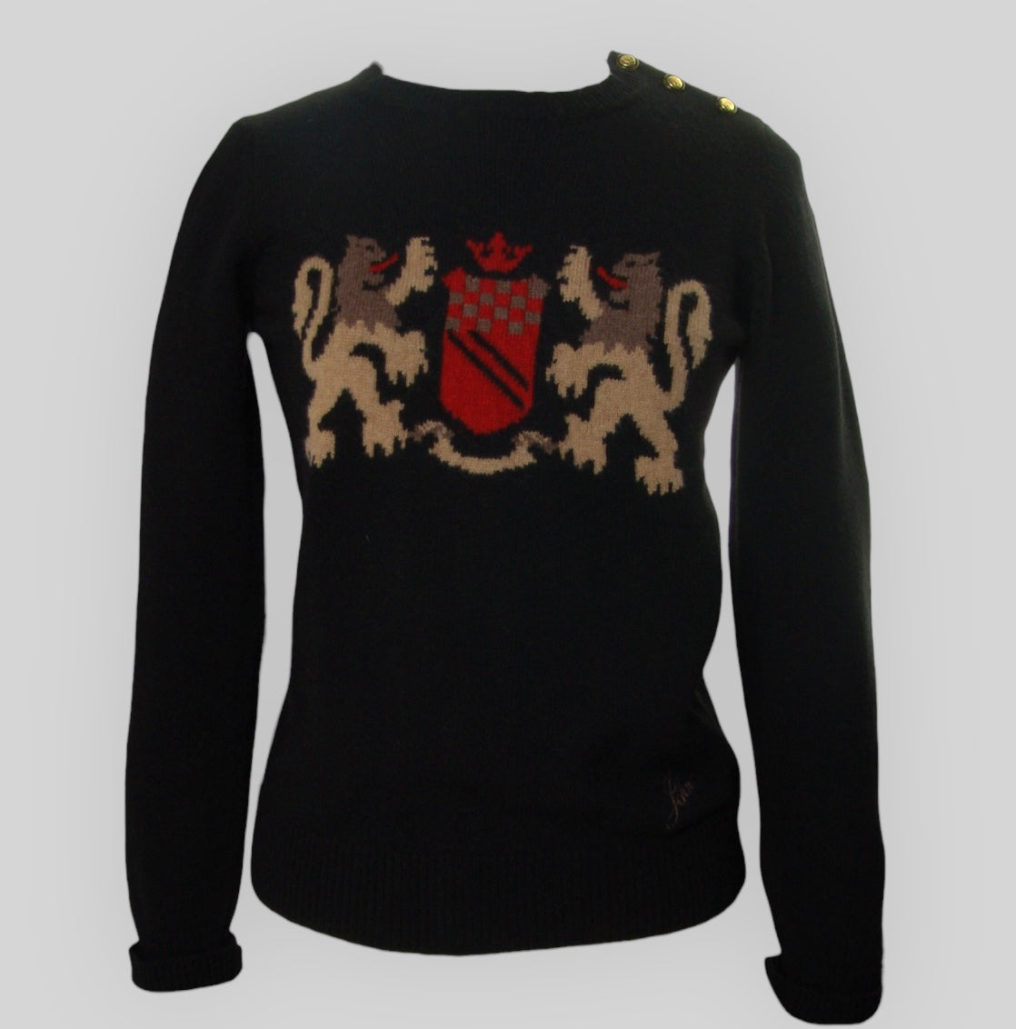 Women's Intarsia Lions Lambswool Sweater