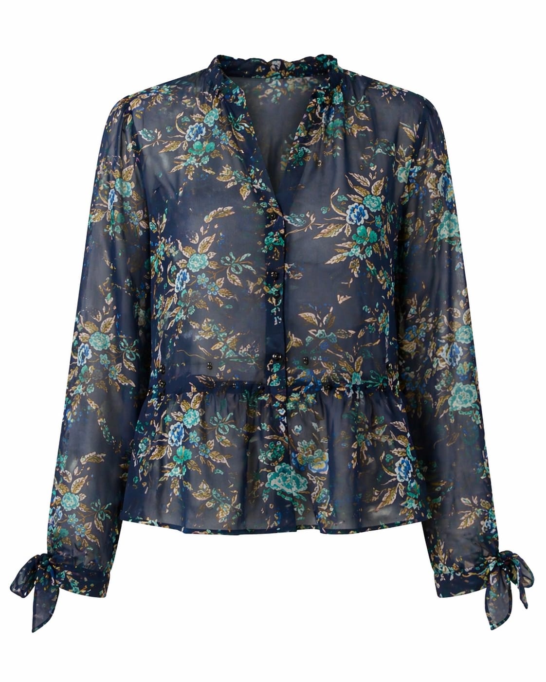 THREE-QUARTER SLEEVE SILK SHIRT