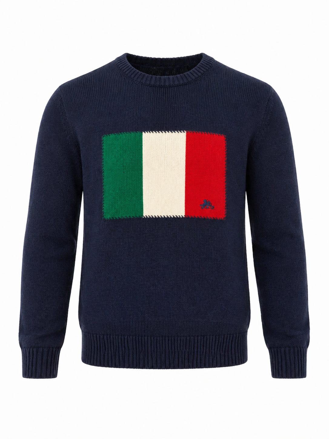CREW NECK ITALY FLAG SWEATER