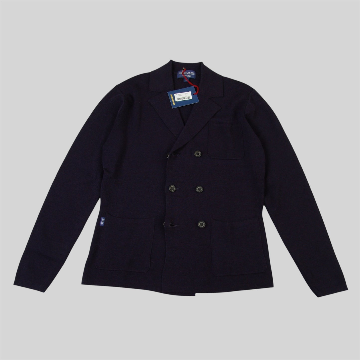 Men's Double-breast cardigan in pure merinos wool