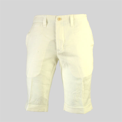 Men's Pure Linen White Bermuda