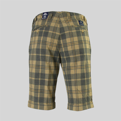 Men's Linen Cotton Check pattern Bermuda