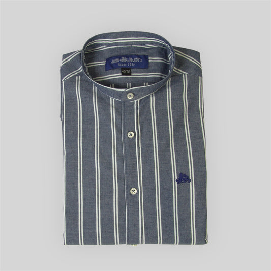 Men's Corean Collar Striped Shirt