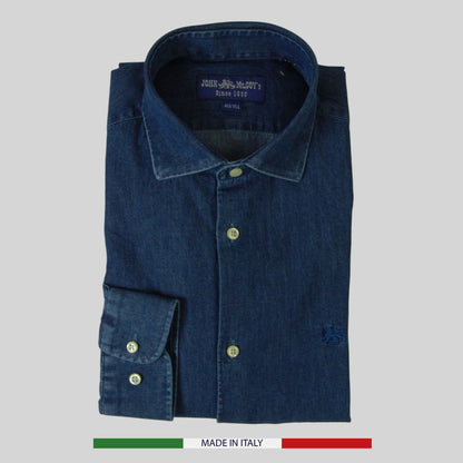 Men's Denim Shirt, french collar