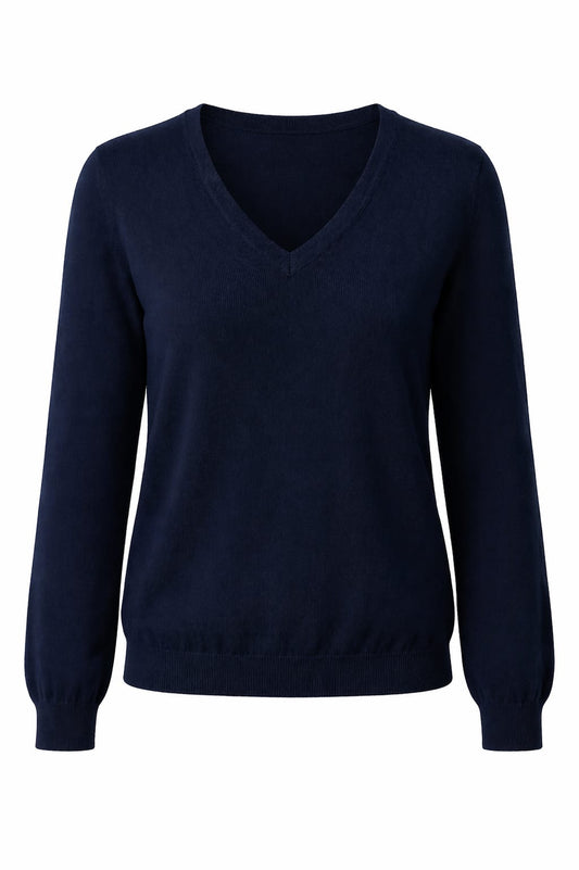 Maglia scollo a V in merinos