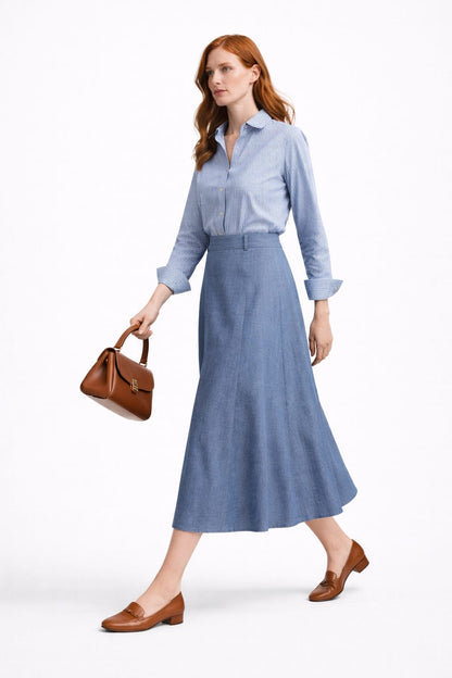 LONG FLARED SKIRT