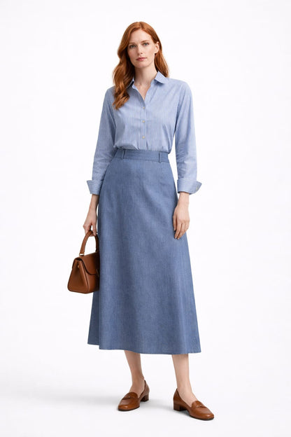 LONG FLARED SKIRT