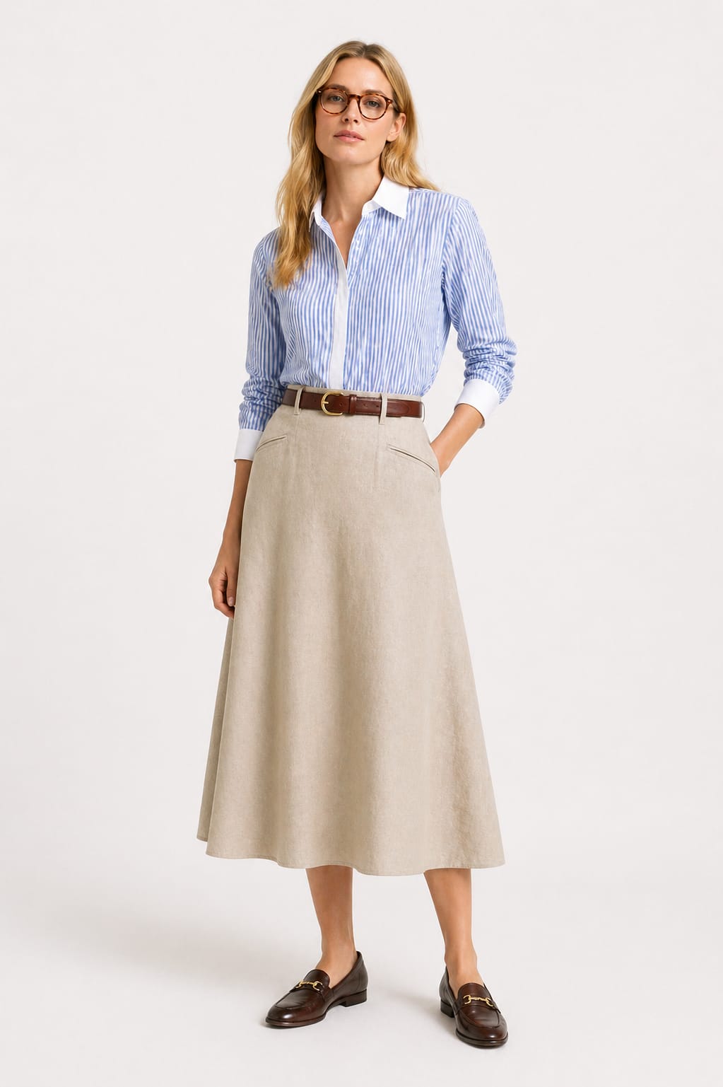 LONG FLARED SKIRT
