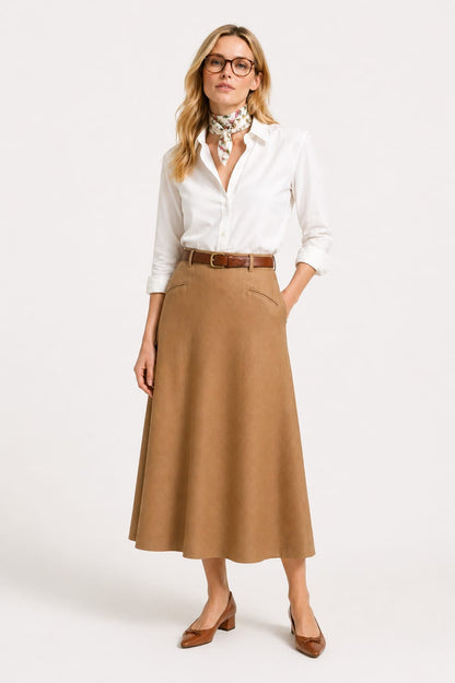 LONG FLARED SKIRT