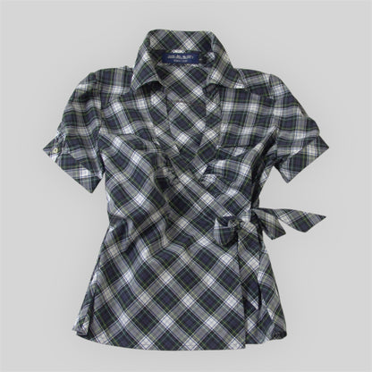 Women's crossed shirt with knot