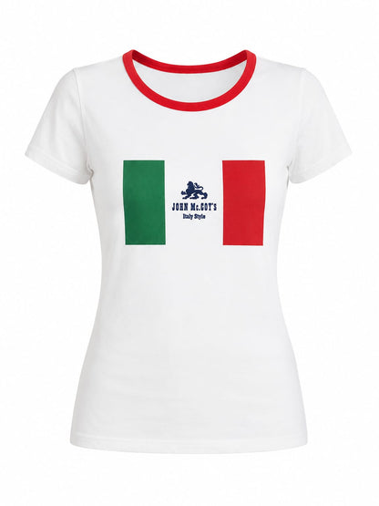 TSHIRT WOMAN PRINTED ITALY FLAG