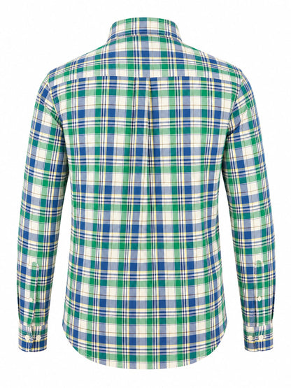 MEN'S TARTAN BUTTON-DOWN BIG SHIRT