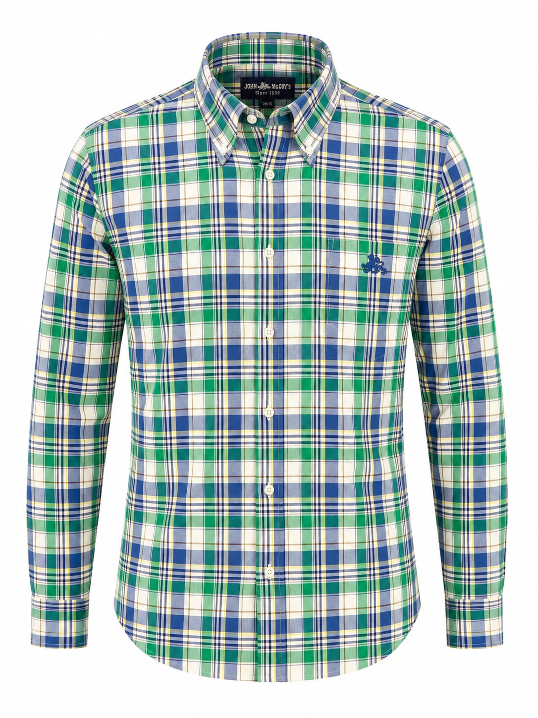 MEN'S TARTAN BUTTON-DOWN BIG SHIRT