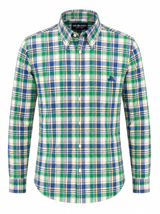MEN'S TARTAN BUTTON-DOWN BIG SHIRT
