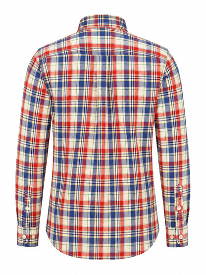 MEN'S TARTAN BUTTON-DOWN BIG SHIRT