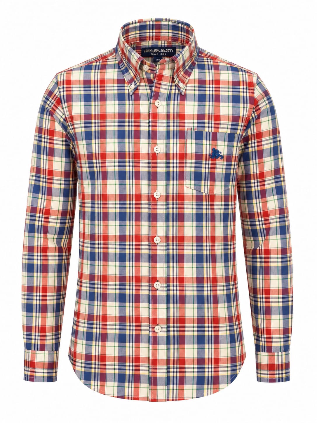MEN'S TARTAN BUTTON-DOWN BIG SHIRT