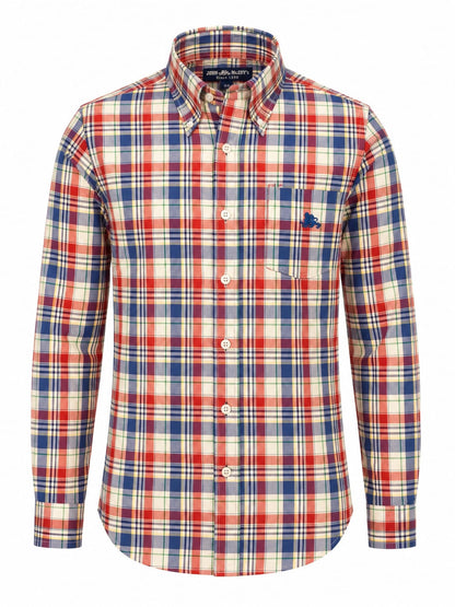 MEN'S TARTAN BUTTON-DOWN BIG SHIRT